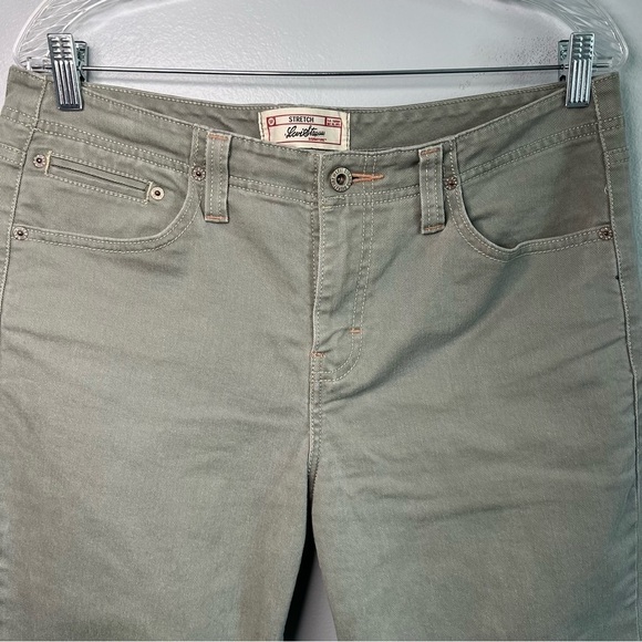 Levi Strauss Signature Straight Leg Cropped Pants Sz 12 Gray Work Casual - Picture 2 of 6